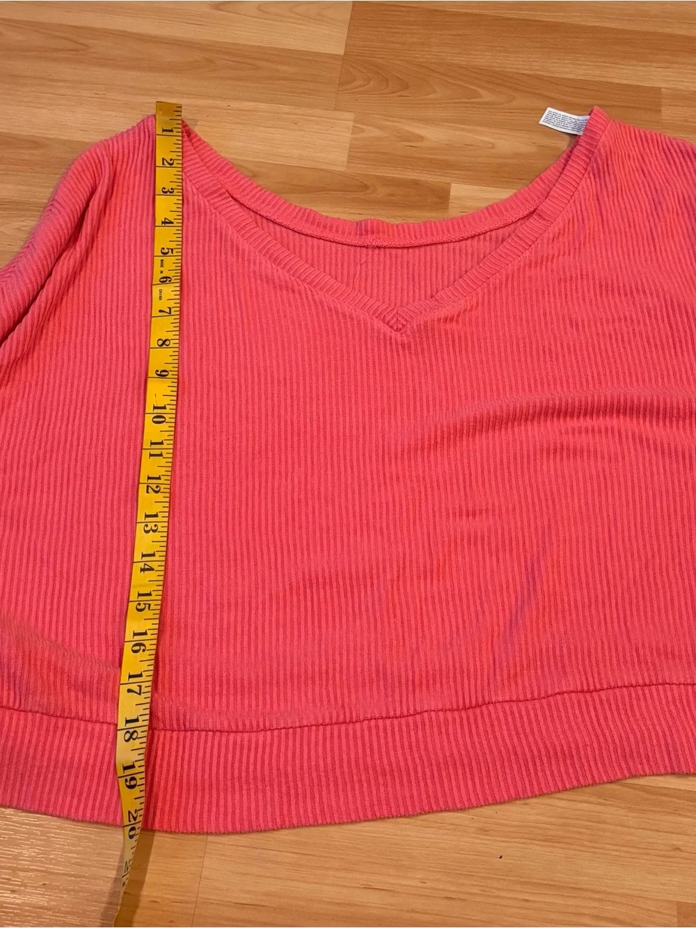 5/$25 Auden Ribbed V-Neck Crop Top & Lounge Shorts Set - Coral Pink